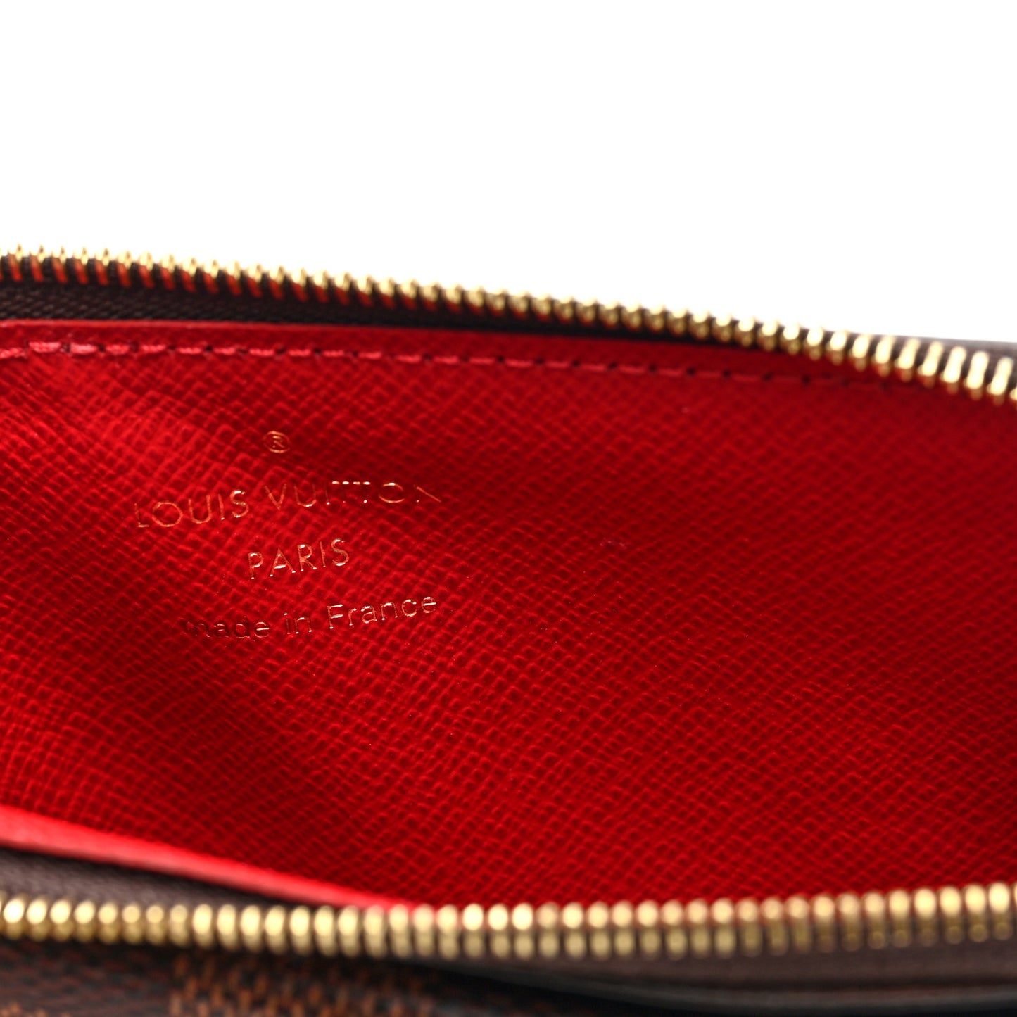 Damier Ebene Recto Verso Card Holder Red
