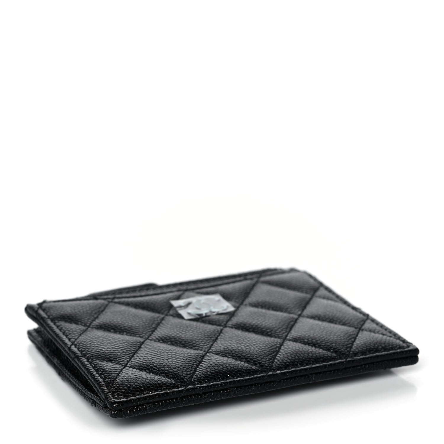 Chanel Iridescent Caviar Quilted CC Zip Card Holder Black 4 of 9