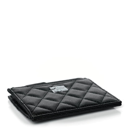 Chanel Iridescent Caviar Quilted CC Zip Card Holder Black 4 of 9