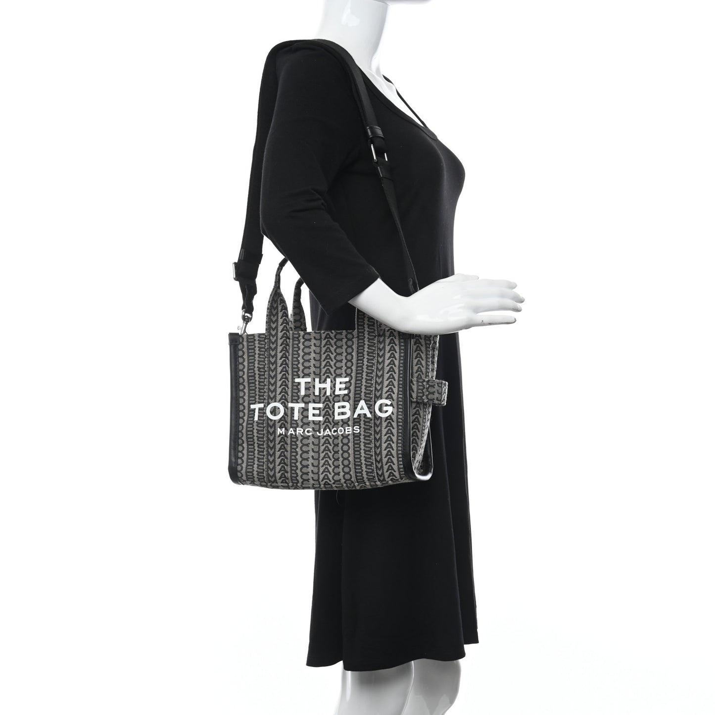 Cotton Jacquard Monogram Mini The Traveler Tote Bag Beige Multicolor