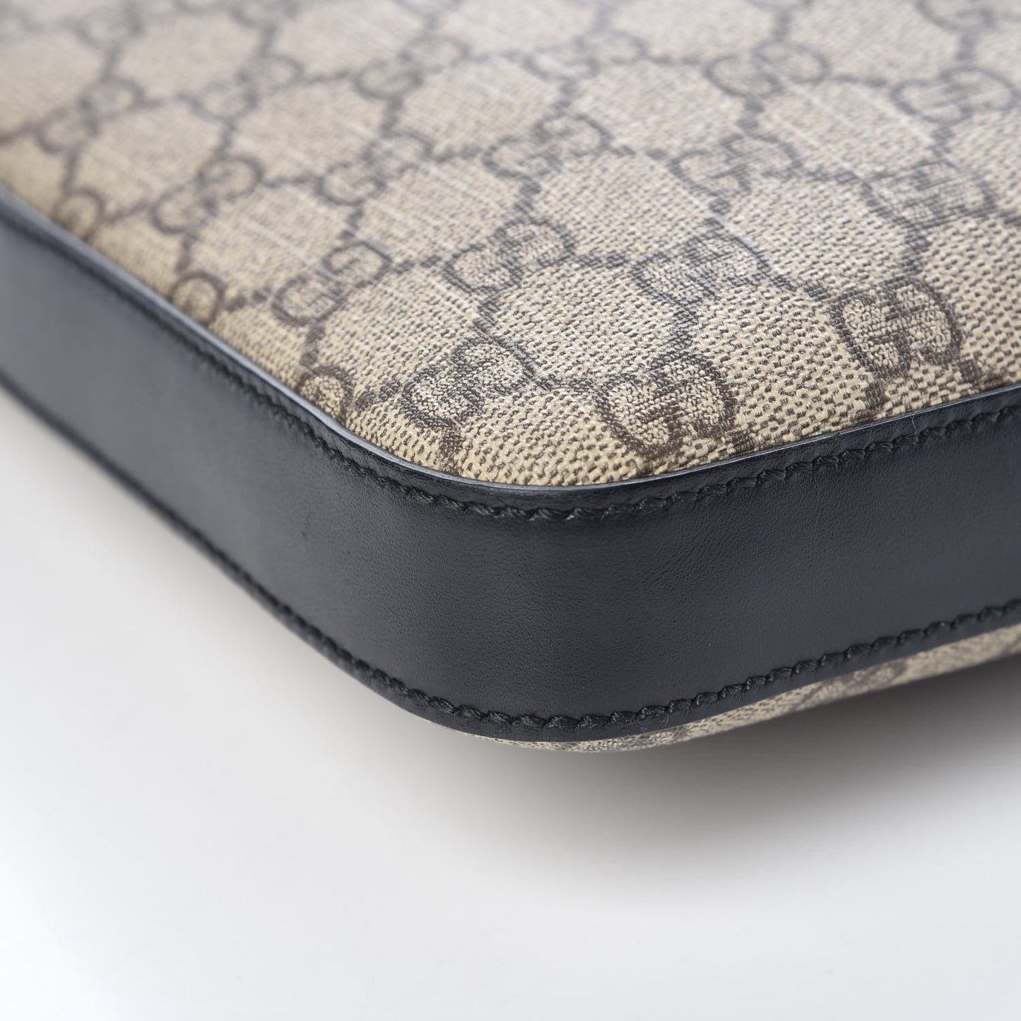GG Supreme Monogram Flat Messenger Bag Black