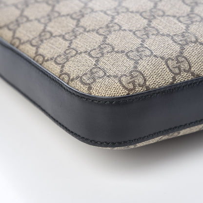 Gucci GG Supreme Monogram Flat Messenger Bag Black 9 of 10