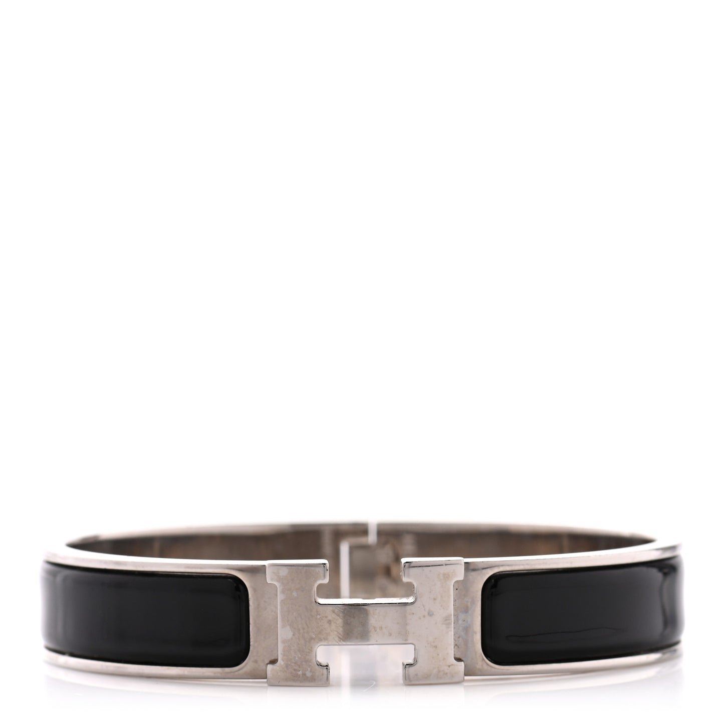Enamel Narrow Clic Clac H Bracelet PM Black