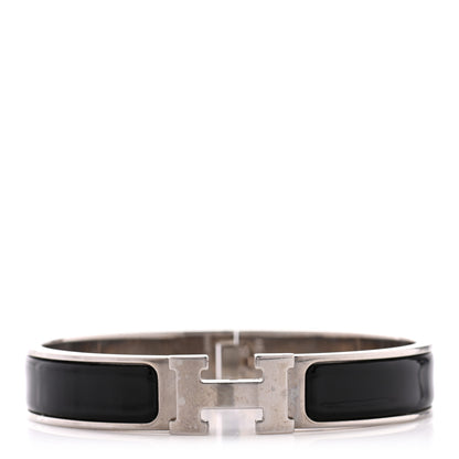 Hermes Enamel Narrow Clic Clac H Bracelet PM Black 1 of 4