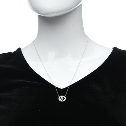 Tiffany Sterling Silver Enamel Daisy Pendant Necklace Blue 2 of 6
