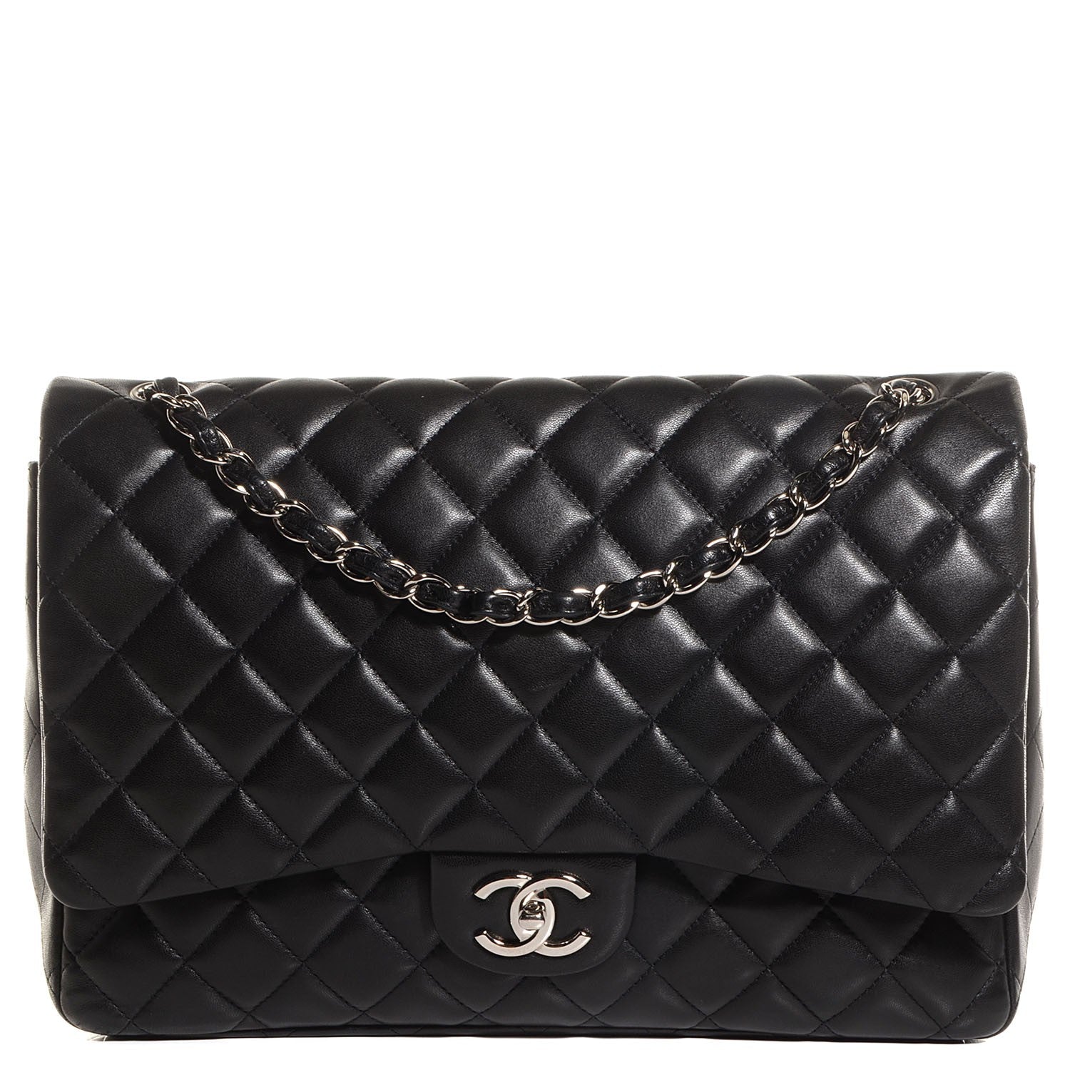 Chanel Lambskin Quilted Maxi Double Flap Black 1 of 9