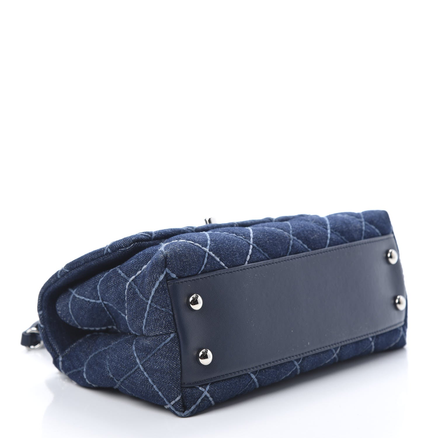 Chanel Denim Quilted Mini Coco Handle Flap Blue 4 of 14