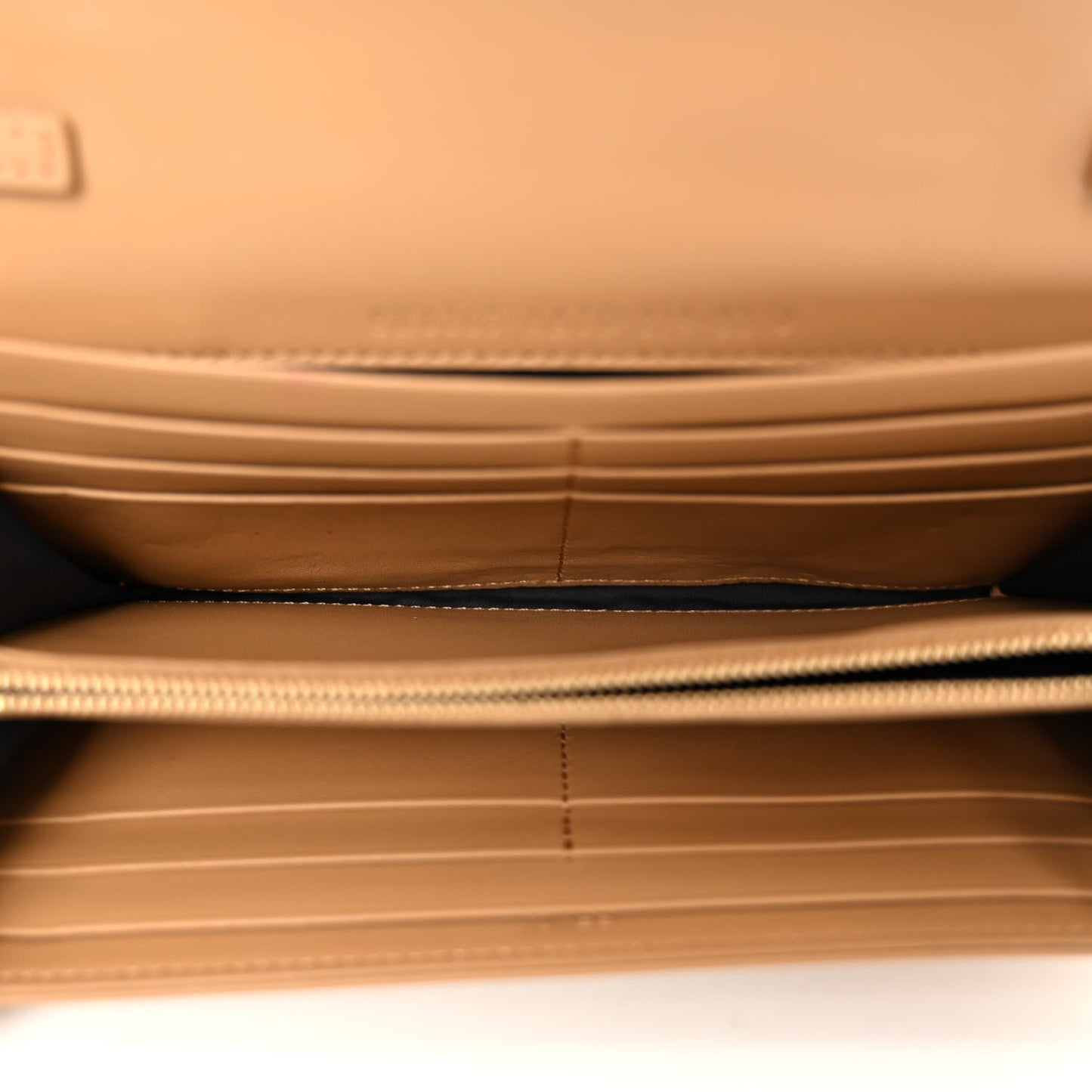 Nappa Matisse FF Embossed Continental Wallet On Chain Miele Scuro
