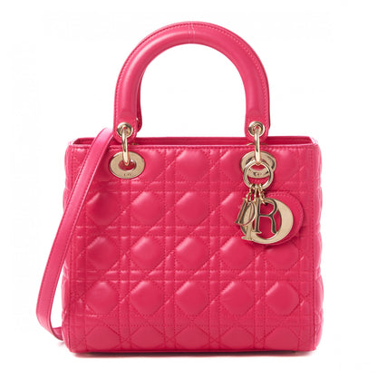 Christian Dior Lambskin Cannage Medium Lady Dior Fuchsia 1 of 8