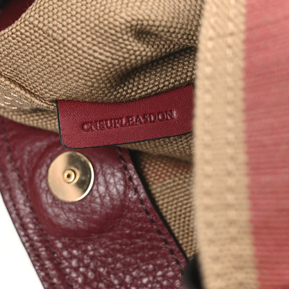 Burberry Canvas Mega Check Mini Ashby Tassel Crossbody Burgundy Red 8 of 12