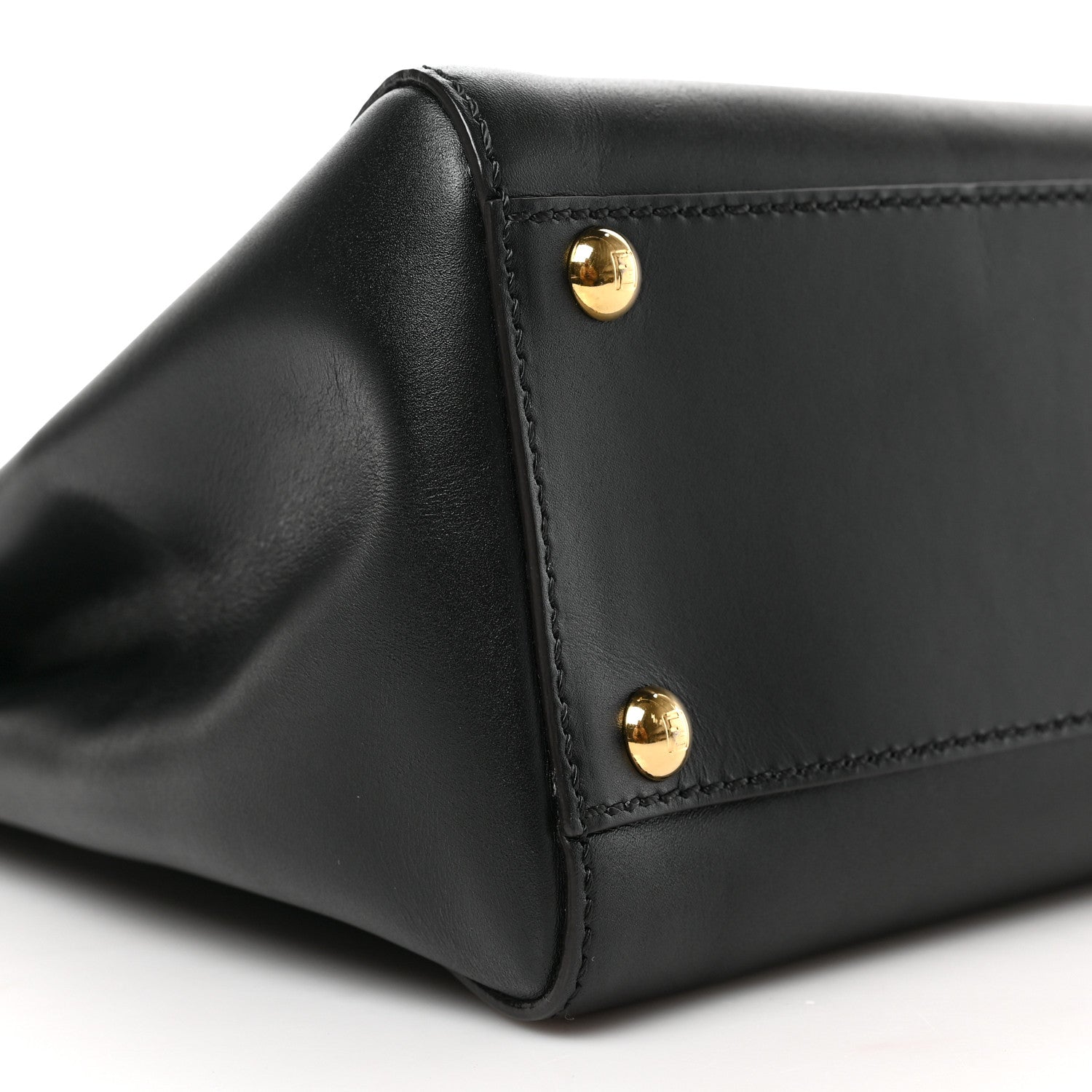Fendi Vitello Morgan Fabric Jacquard Pequin Medium Peekaboo Iconic Satchel Black Tobacco 7 of 8