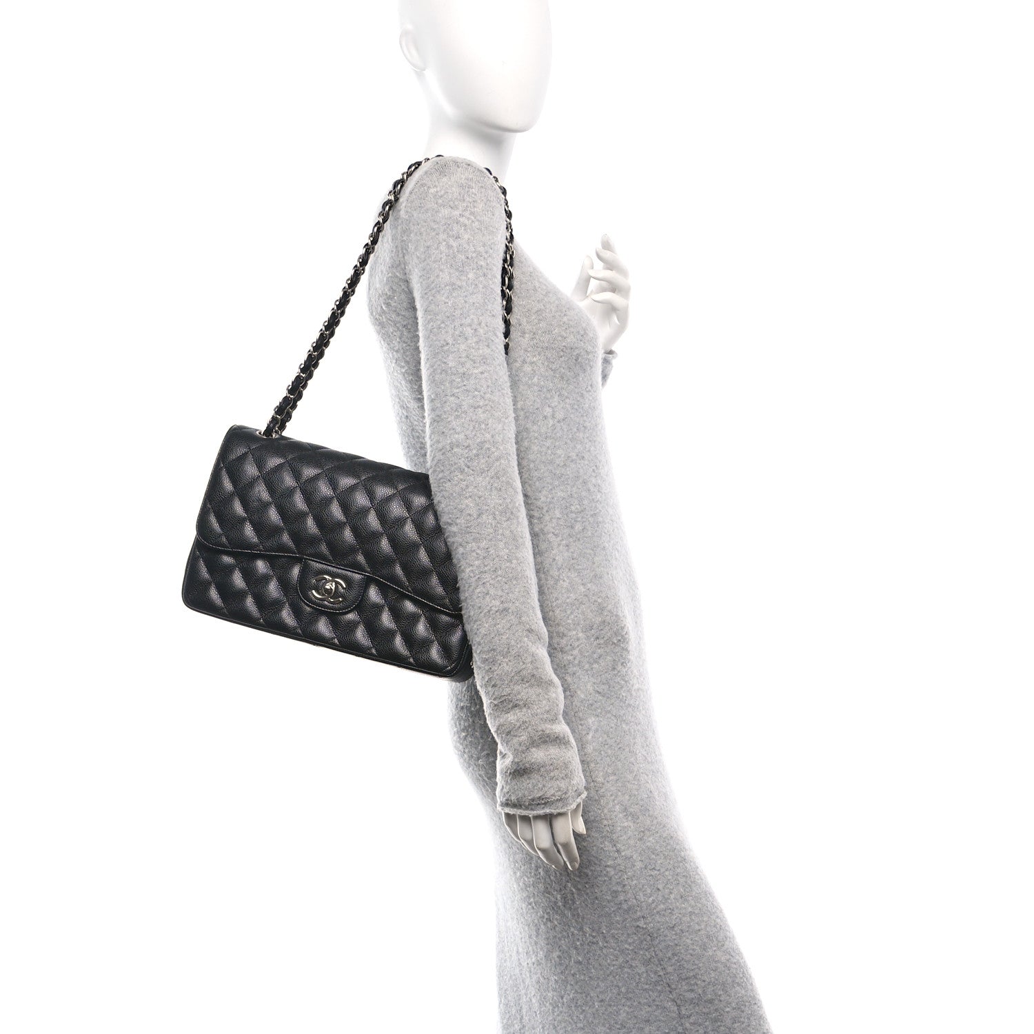 Chanel Caviar Quilted Jumbo Double Flap Black 2 of 11