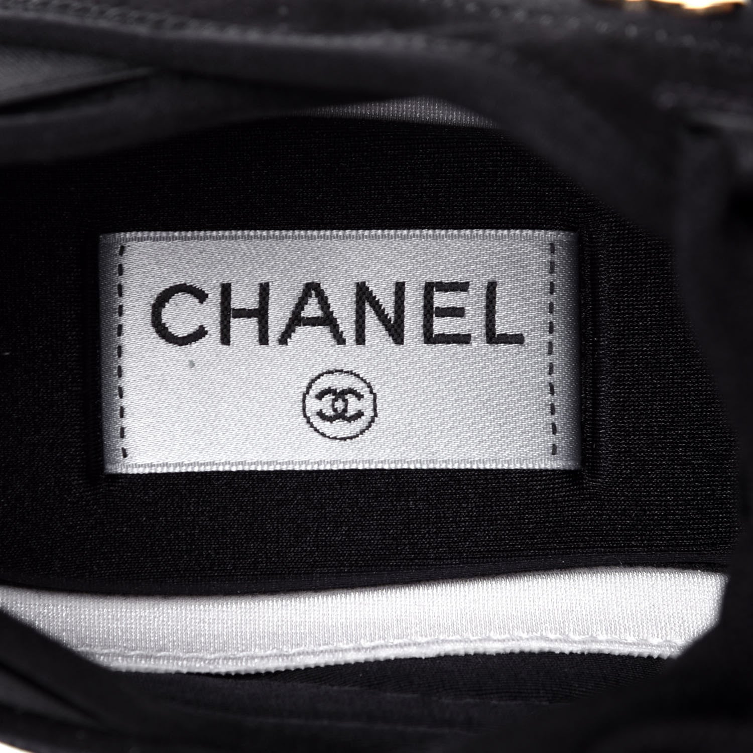 Chanel Velvet Calfskin Mixed Fibers CC Sneakers 38.5 Black 8 of 11
