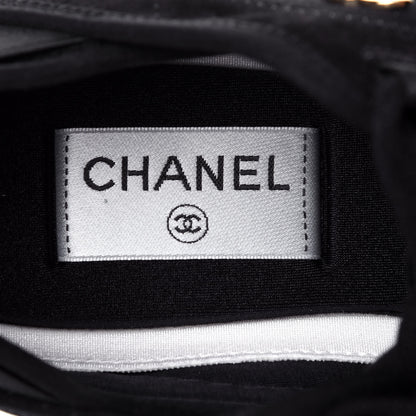 Chanel Velvet Calfskin Mixed Fibers CC Sneakers 38.5 Black 8 of 11