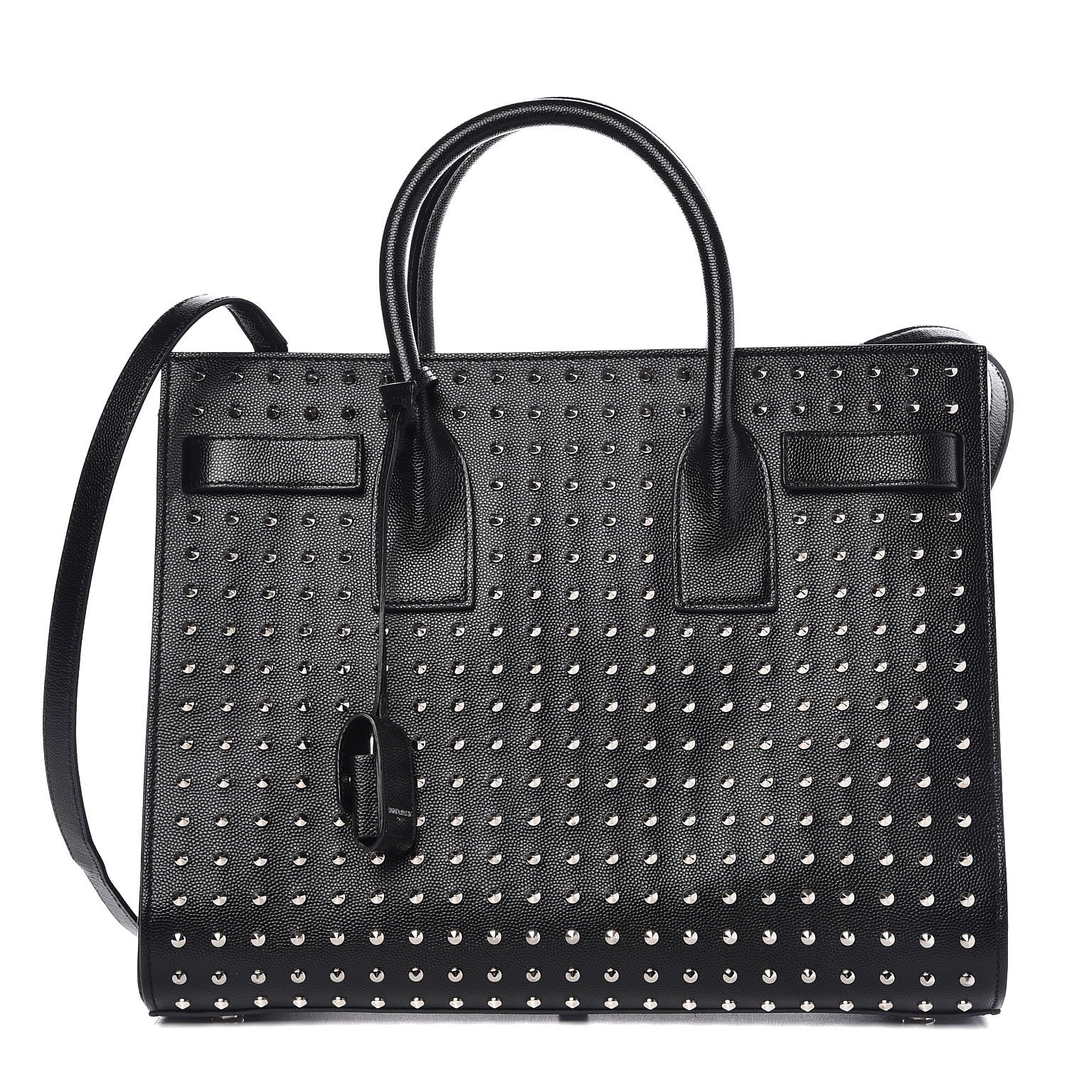 Saint Laurent Grain De Poudre Studded Small Sac De Jour Black 1 of 10