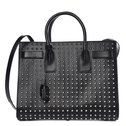 Saint Laurent Grain De Poudre Studded Small Sac De Jour Black 1 of 10