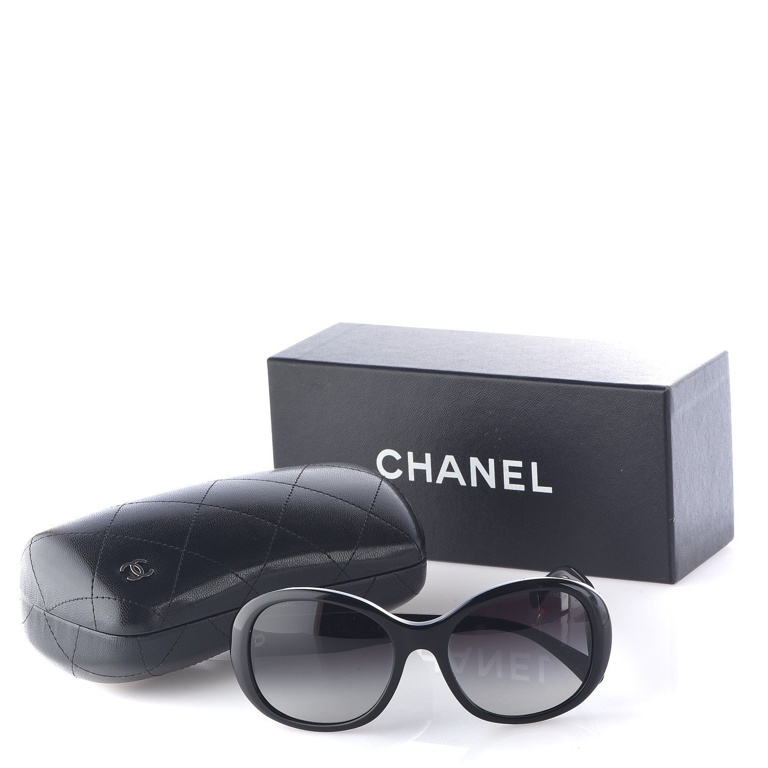 Chanel Acetate CC Turnlock Sunglasses 5235-Q Black Beige 7 of 7