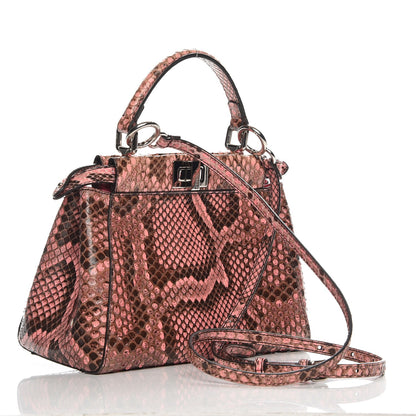 Fendi Snakeskin Shiny Nappa Mini Peekaboo Iconic Satchel Lollypop 4 of 9