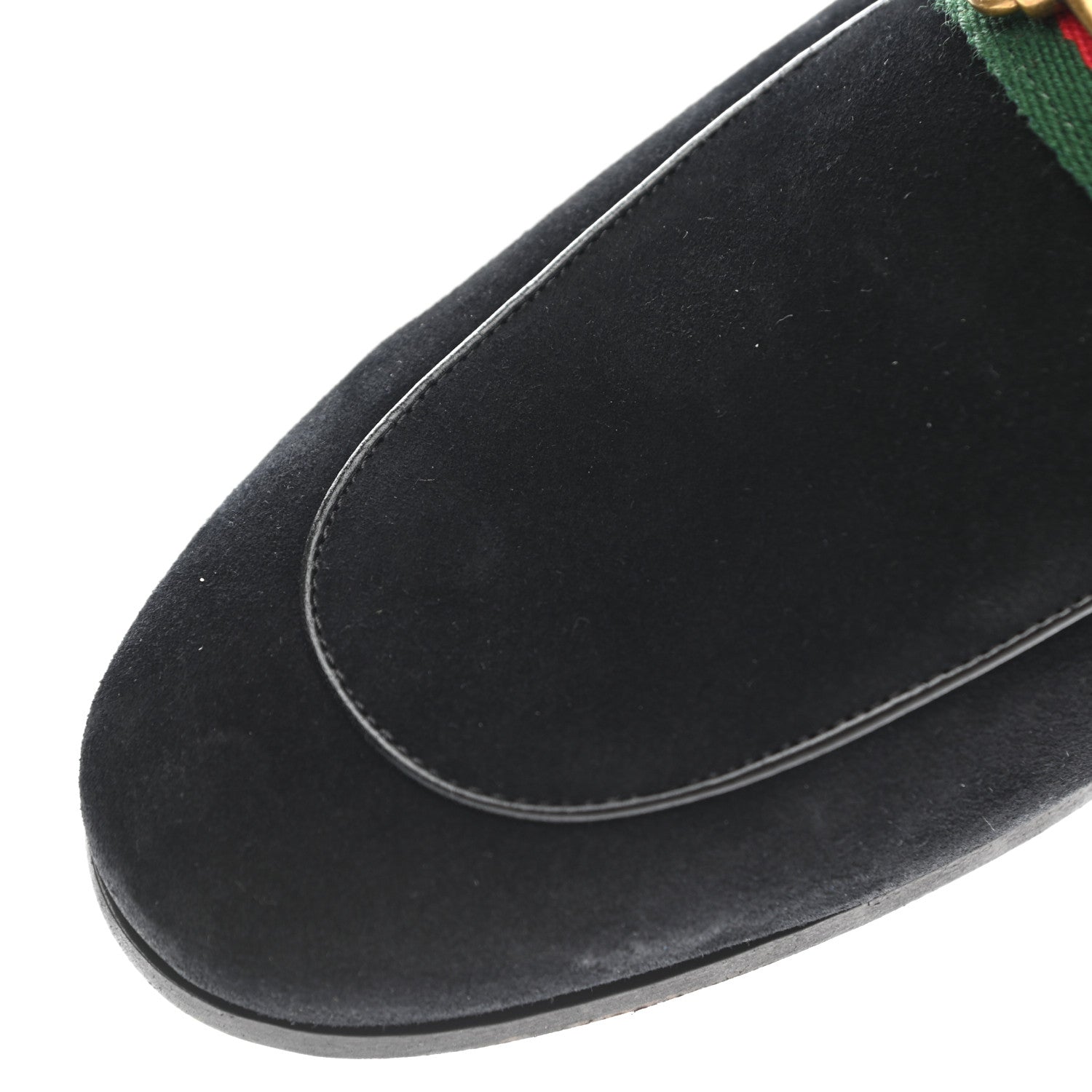 Gucci Suede Web Mens Horsebit Loafers 9 Black 10 of 11