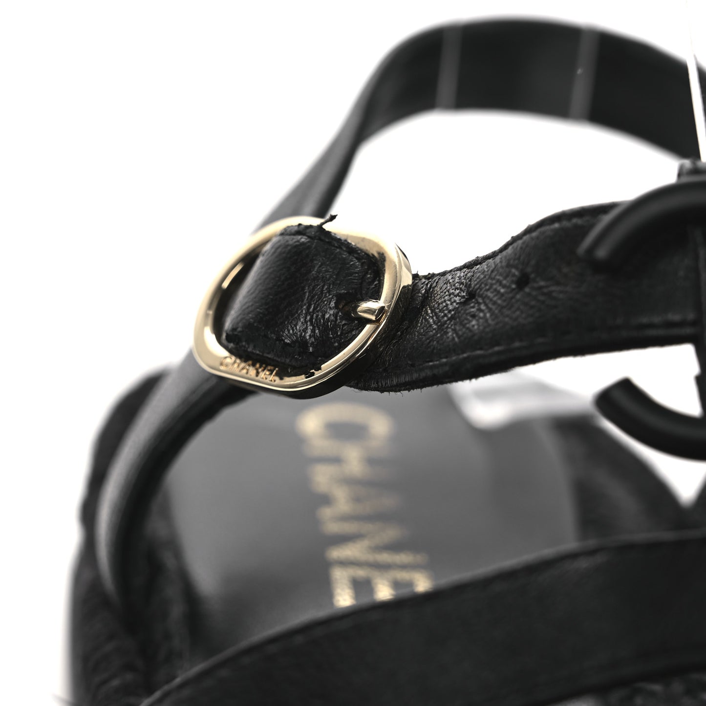 Lambskin Espadrille Sandals 38 Black