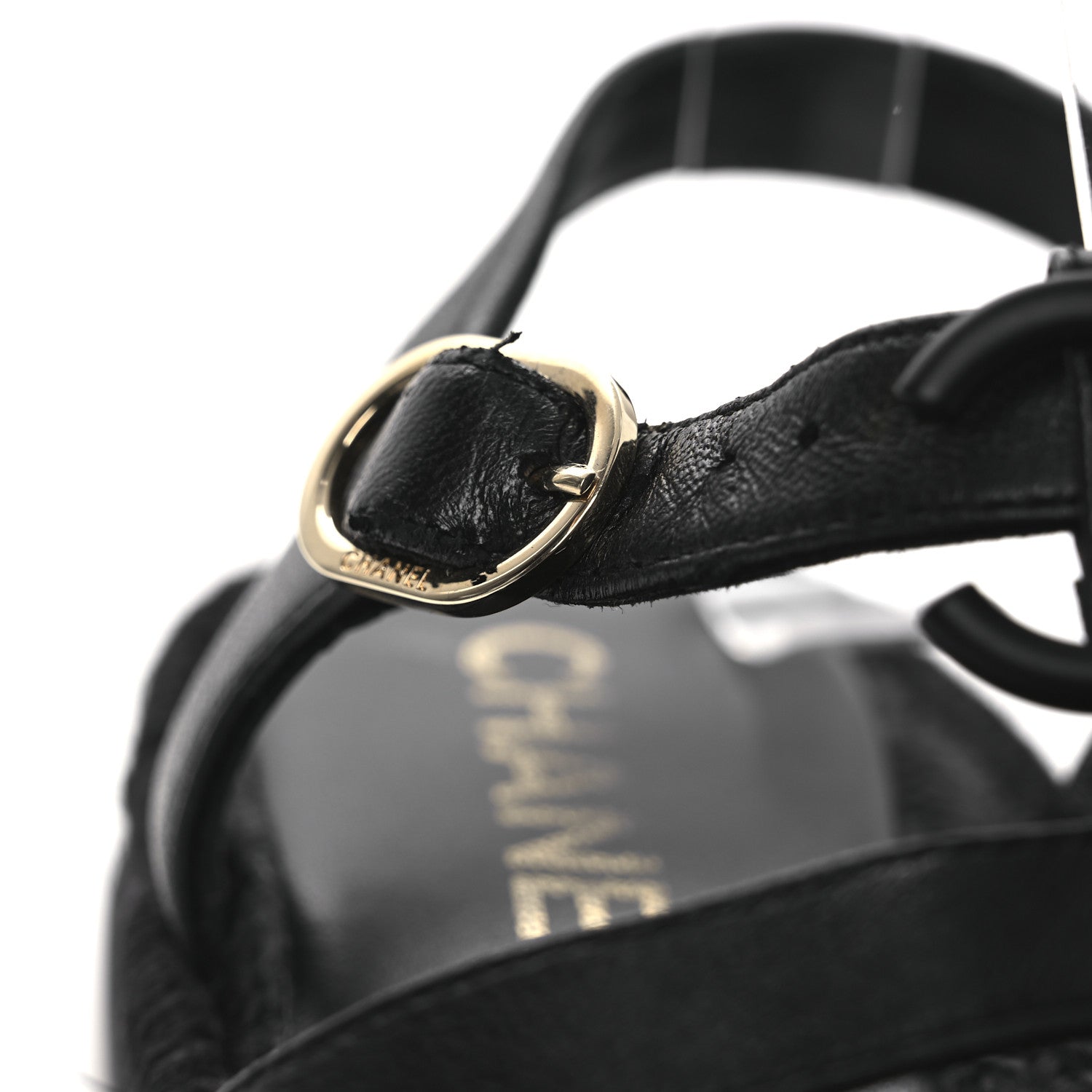 Chanel Lambskin Espadrille Sandals 38 Black 11 of 14