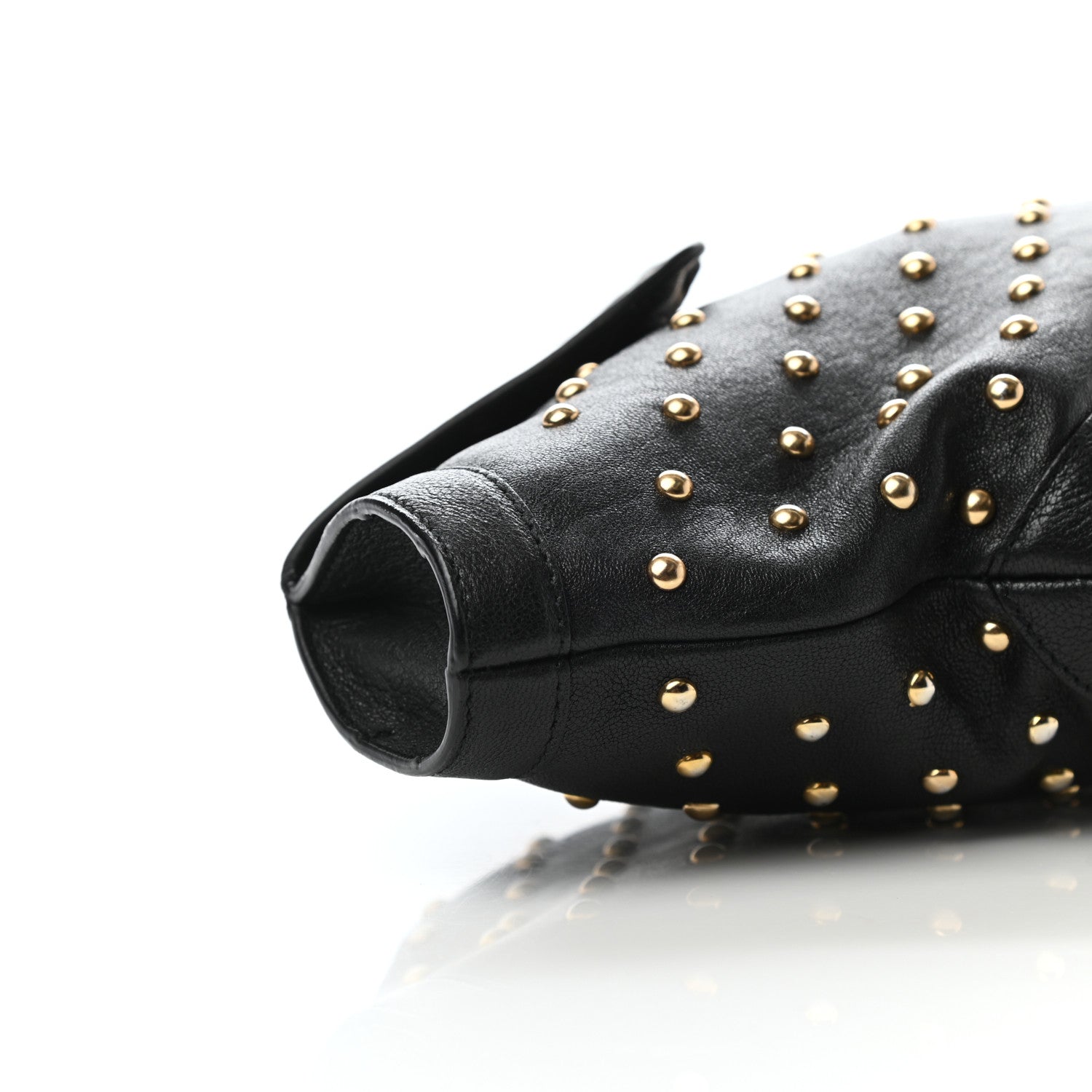Alexander McQueen Calfskin Studded De Manta Clutch Black 8 of 9
