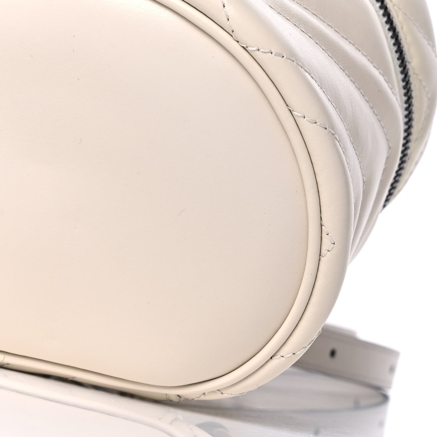 Calfskin Matelasse Mini GG Marmont Round Backpack White