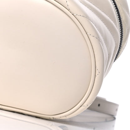 Gucci Calfskin Matelasse Mini GG Marmont Round Backpack White 10 of 10