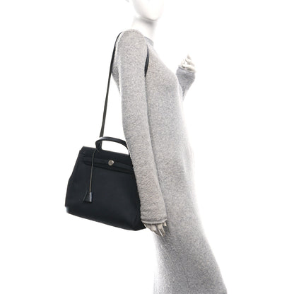Hermes Toile Vache Calfskin Herbag 30 PM Ficelle Black 3 of 19