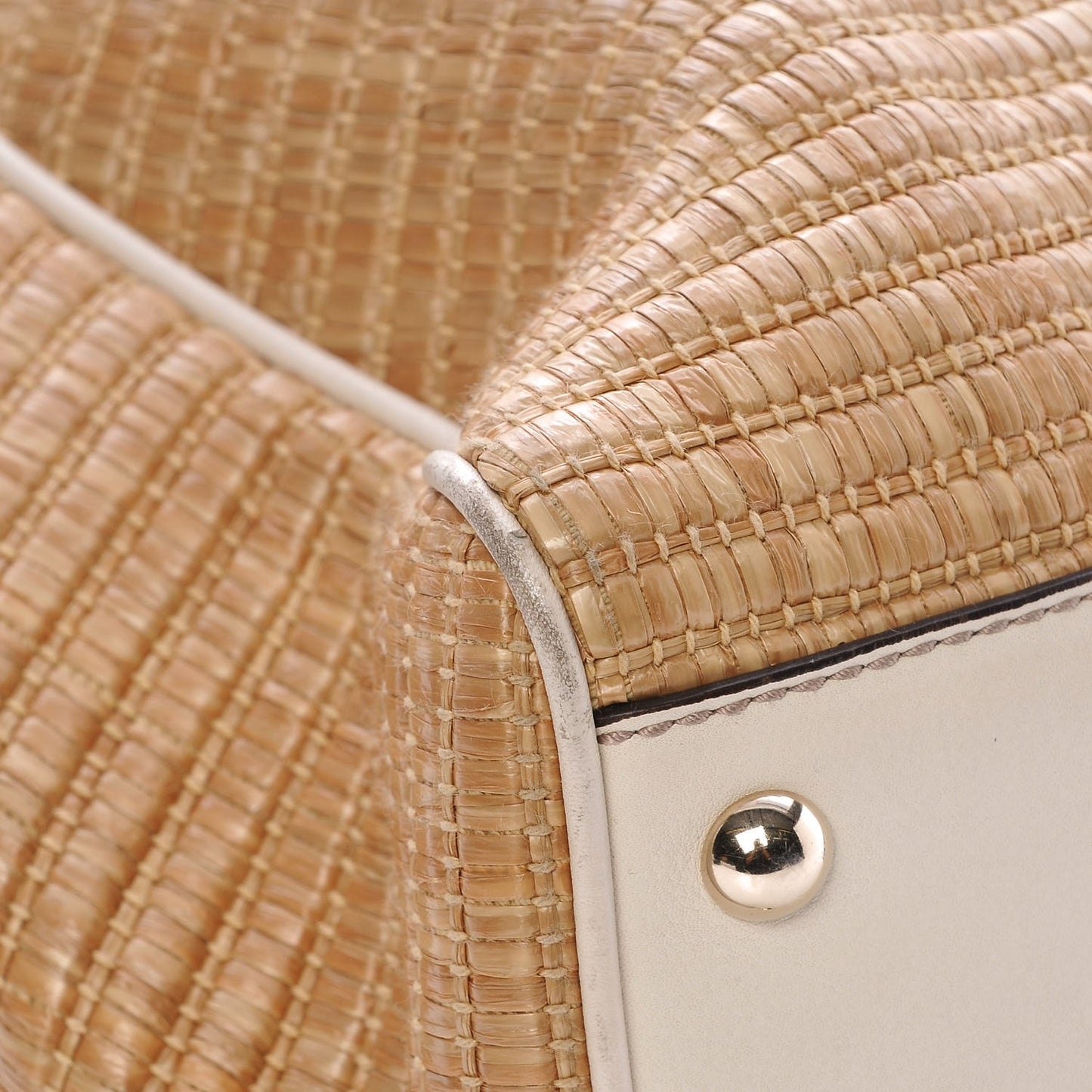 Straw Peggy Braided Tote Off White