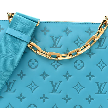 Louis Vuitton Lambskin Embossed Monogram Coussin PM Turquoise 7 of 9