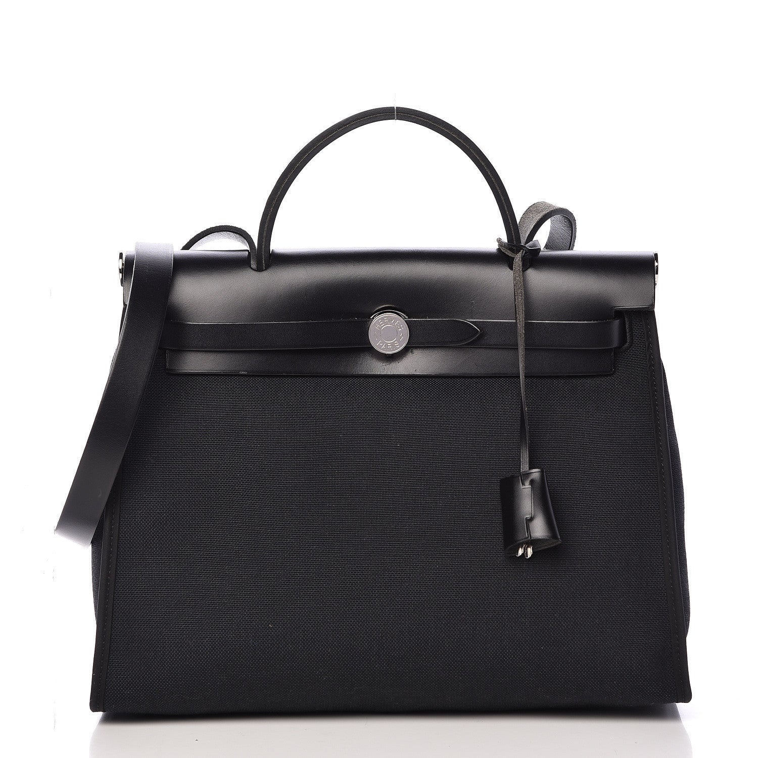 Hermes Military Toile Vache Hunter Herbag Zip PM 31 Black 4 of 14