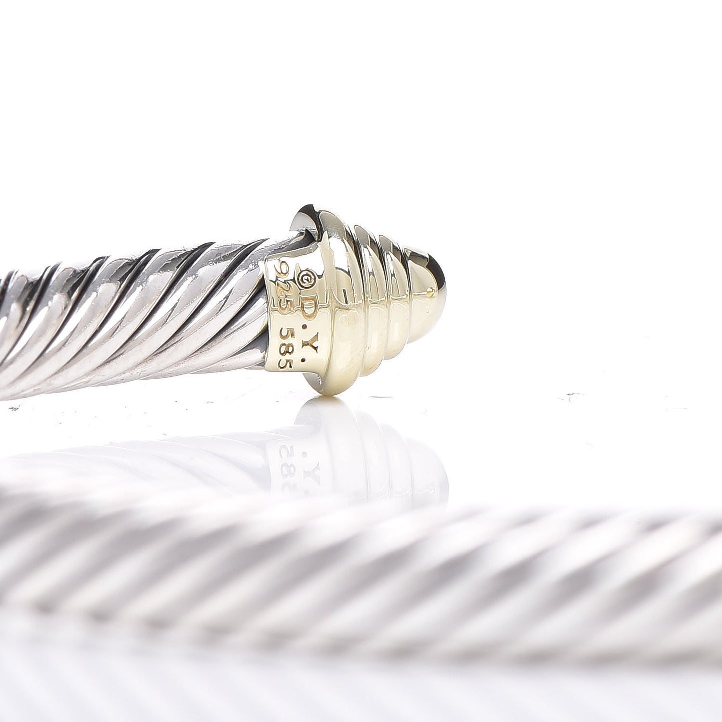 Sterling Silver 14K Yellow Gold 5mm Cable Classics Bracelet