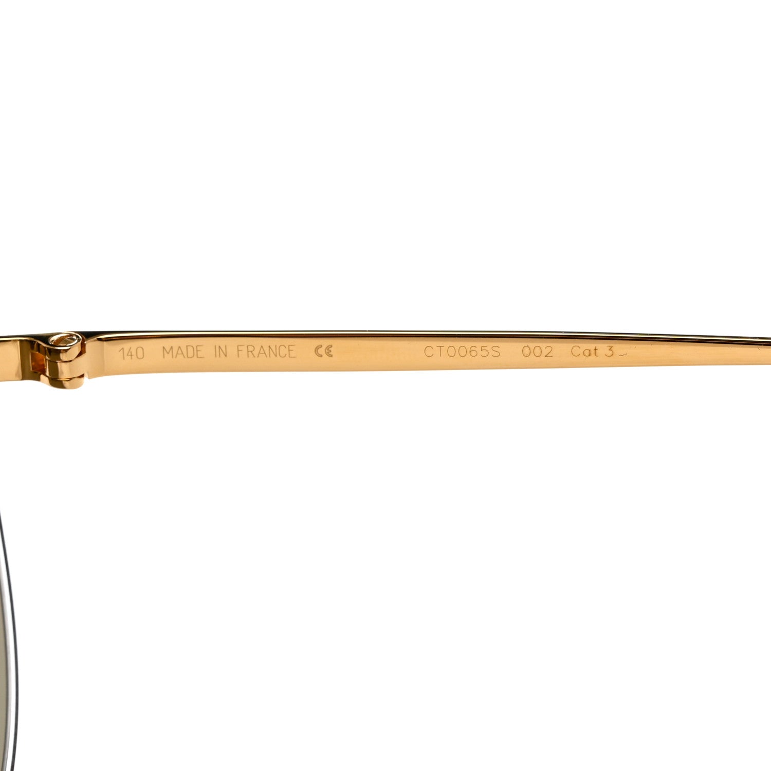 Cartier Santos de Cartier Aviator Sunglasses CT0065S Gold 6 of 8