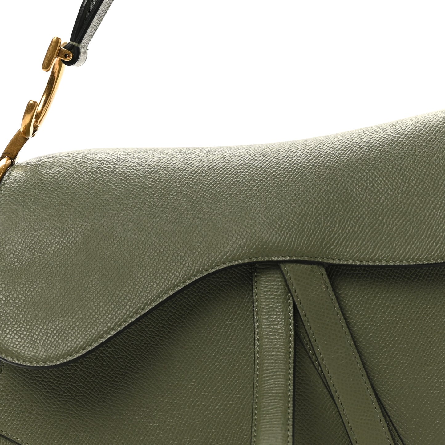 Grained Calfskin Saddle Bag Sage