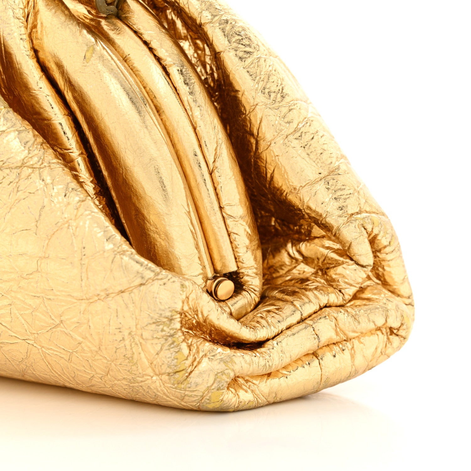 Bottega Veneta Metallic Crushed Calfskin The Mini Pouch Gold 15 of 15