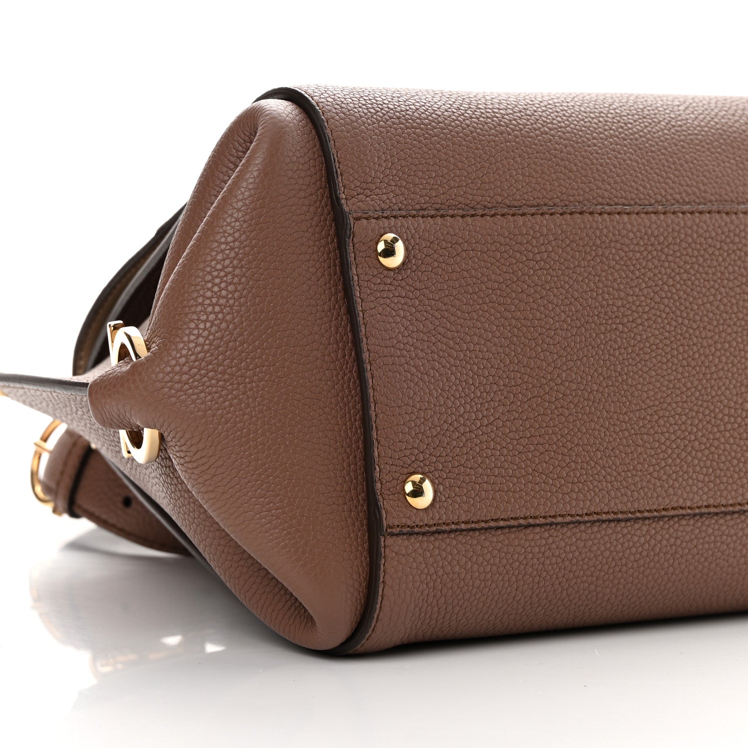 Salvatore Ferragamo Calfskin Sofia Shoulder Bag New Moka 9 of 10
