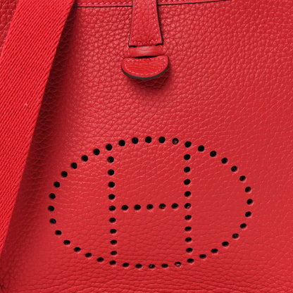 Hermes Taurillon Clemence Evelyne TPM Rouge Casaque 9 of 11