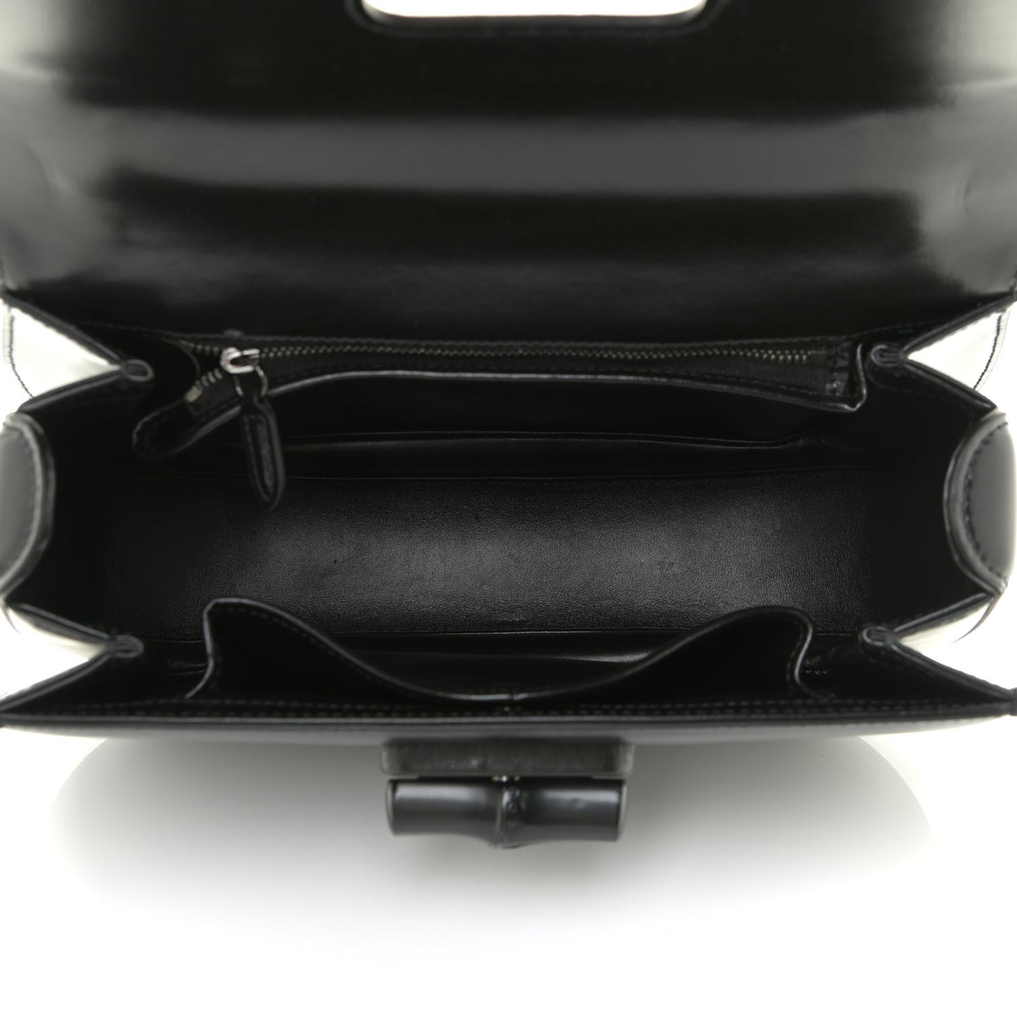 Boarded Dyana Lux Calfskin Web Monochrome Medium Bamboo 1947 Top Handle Bag Black