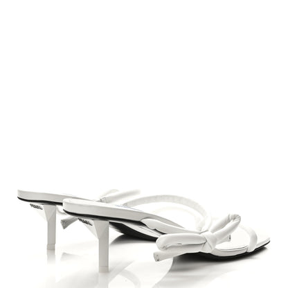 Prada Nappa Bow Strappy 55mm Sandals 38.5 White 4 of 8