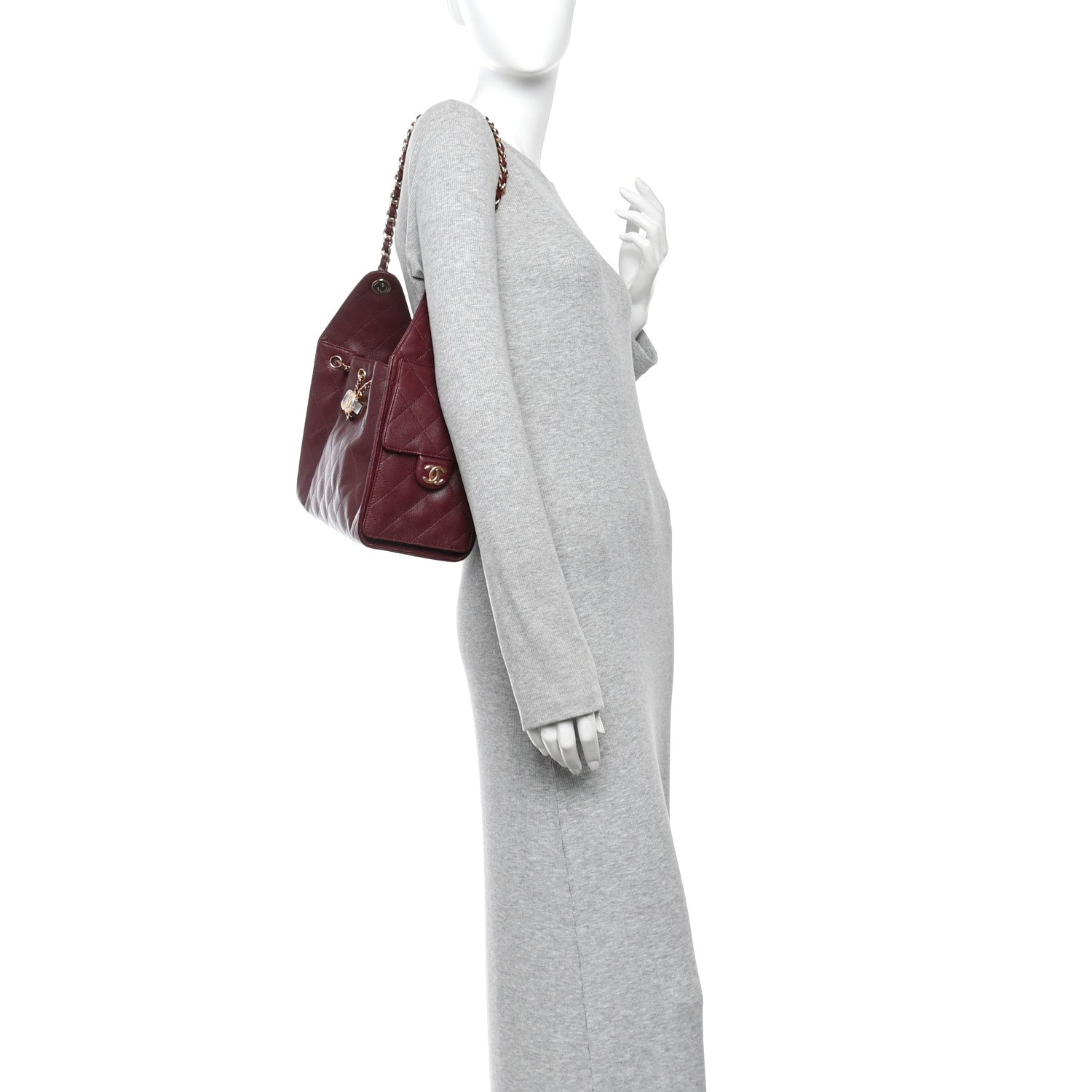 Chanel Caviar Quilted Small Chanel 25 Handbag Burgundy 2 of 11