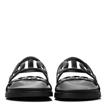 Hermes Nappa Extra Sandals 37.5 Black 2 of 8