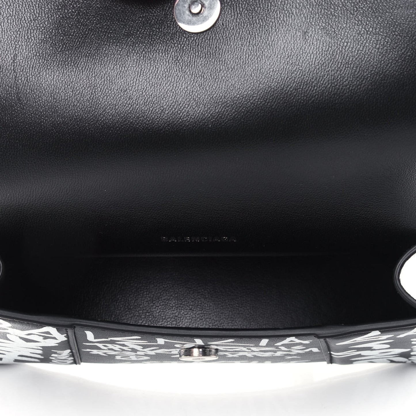 Calfskin Graffiti Hourglass Belt Bag Black