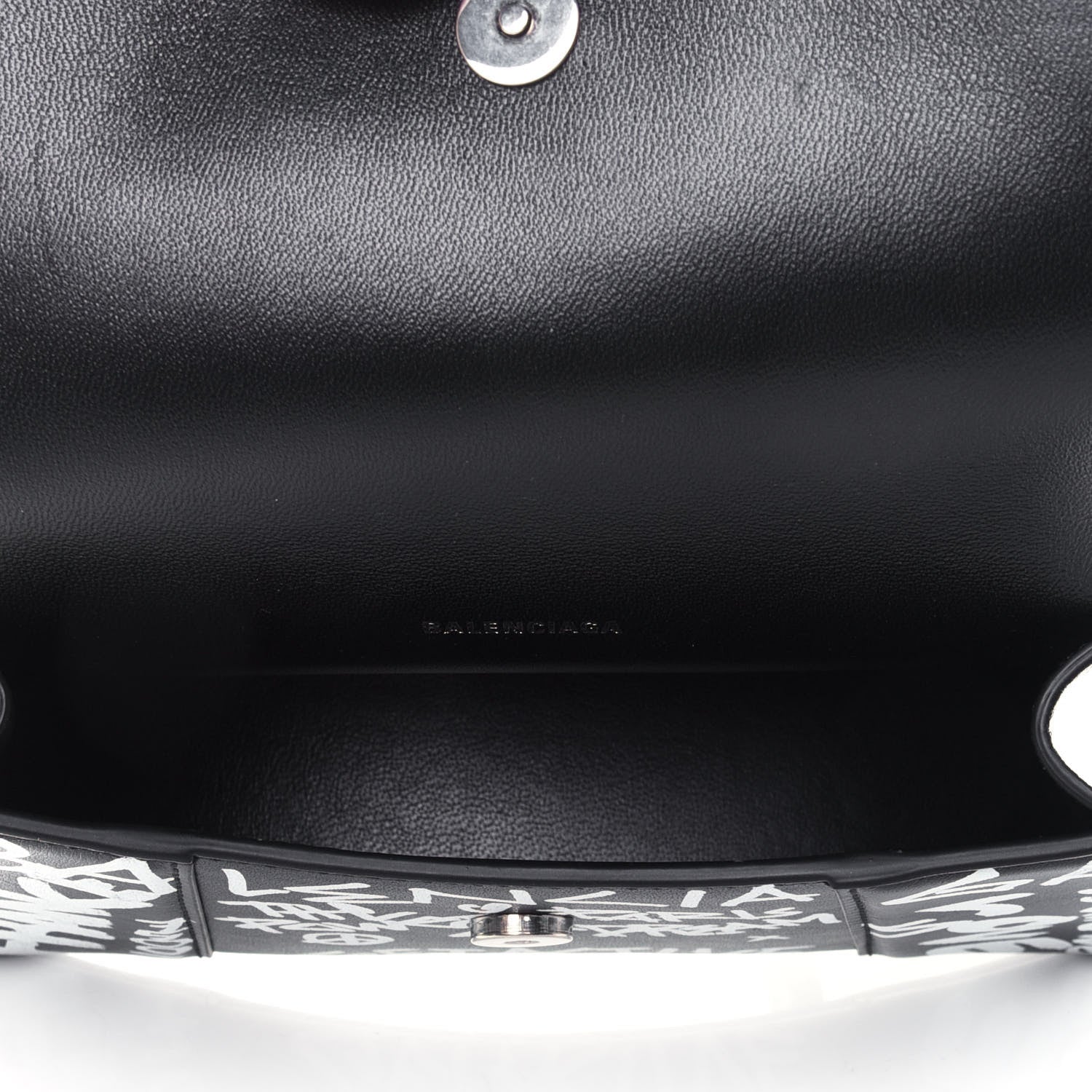 Balenciaga Calfskin Graffiti Hourglass Belt Bag Black 4 of 4