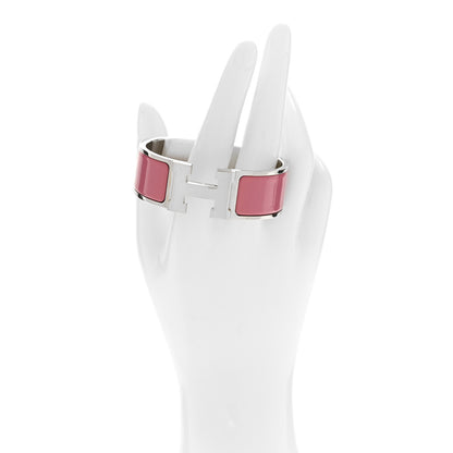 Hermes Enamel Wide Clic Clac H Bracelet PM Rose Delirium 2 of 4