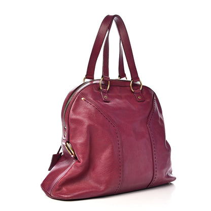 Saint Laurent Calfskin Oversized Muse Black Cherry 3 of 18