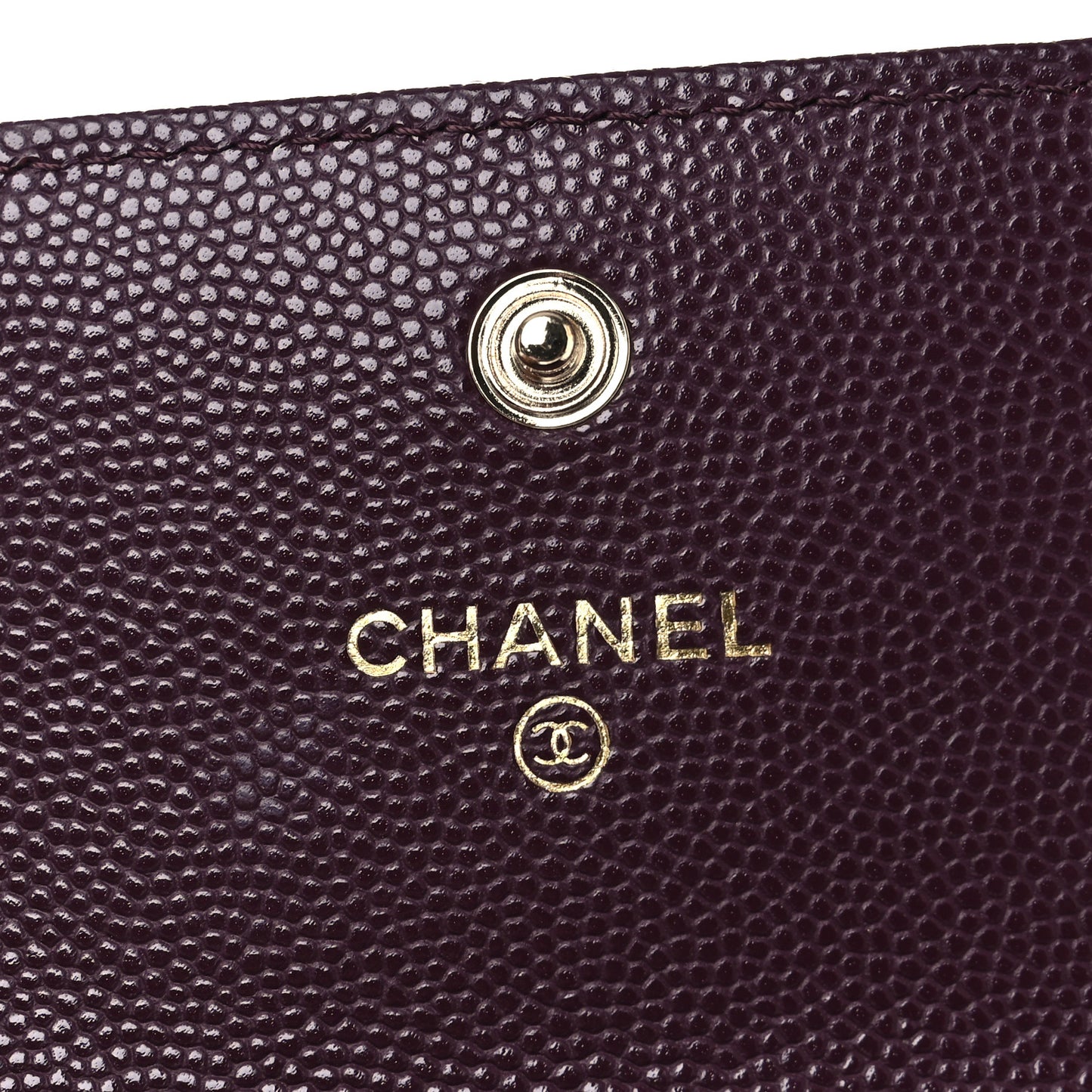 Caviar Quilted Chain CC Quilted Compact Flap Card Holder Dark Burgundy