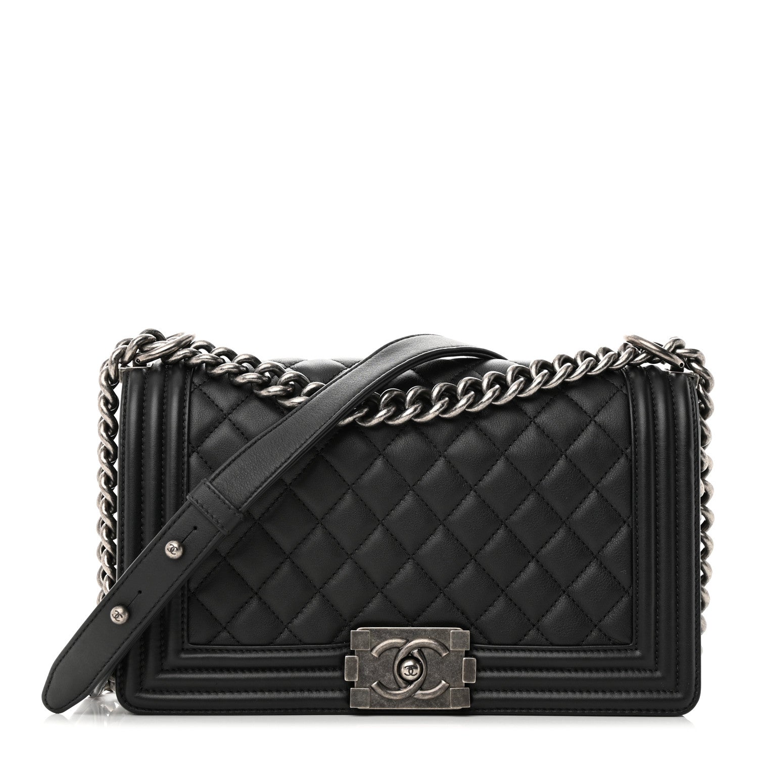 Chanel Calfskin Quilted Medium Boy Flap Black 1 of 14