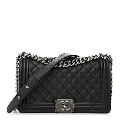 Chanel Calfskin Quilted Medium Boy Flap Black 1 of 14