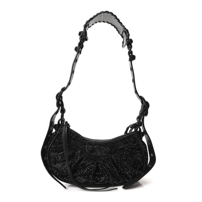 Balenciaga Strass Suede Le Cagole Shoulder Bag XS Black Jet 1 of 11